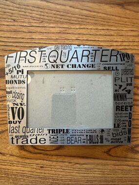 Russ black and silver Typography Photo Frame, Wall Street themed